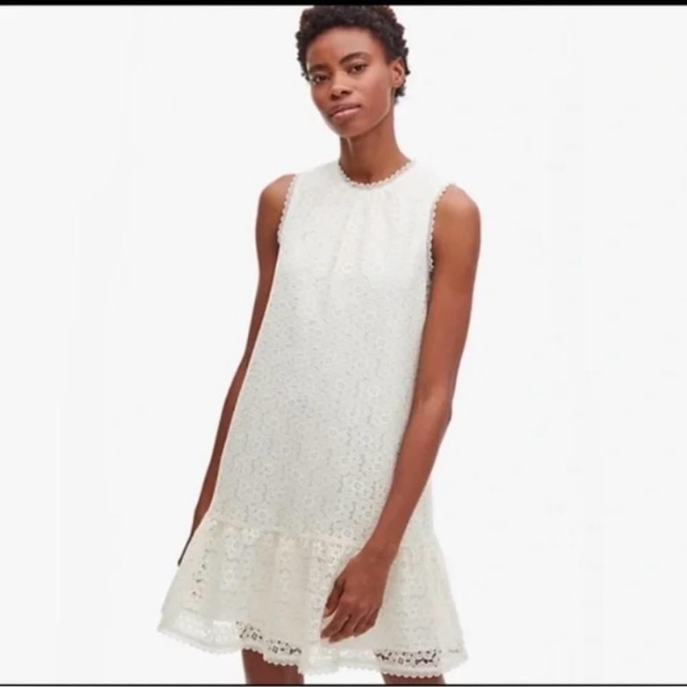 Kate Spade NY Women's Flora Lace Shift
Dress, French Cream